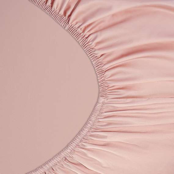 Простыня на резинке из премиального сатина цвета пыльной розы из коллекции essential, 160х200х30 см