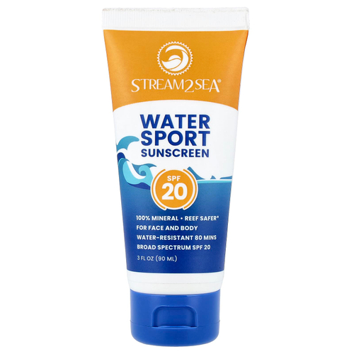 Stream2Sea, Солнцезащитное средство для водных видов спорта, SPF 20, 90 мл (3 жидк. Унции)