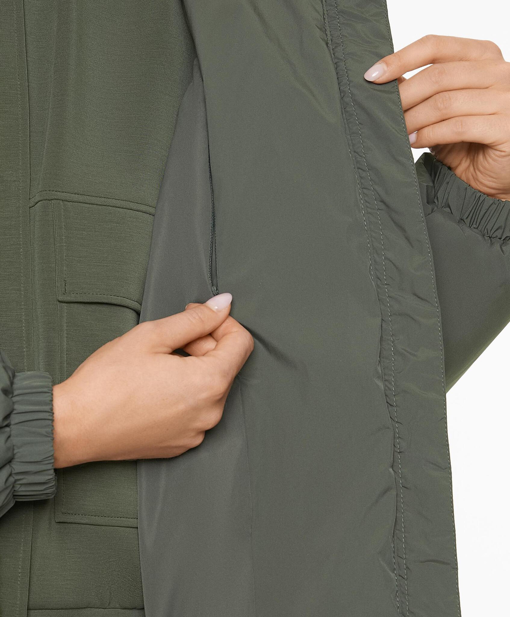 Oysho Водоотталкивающая куртка с подкладкой PrimaLoft®, темный хаки