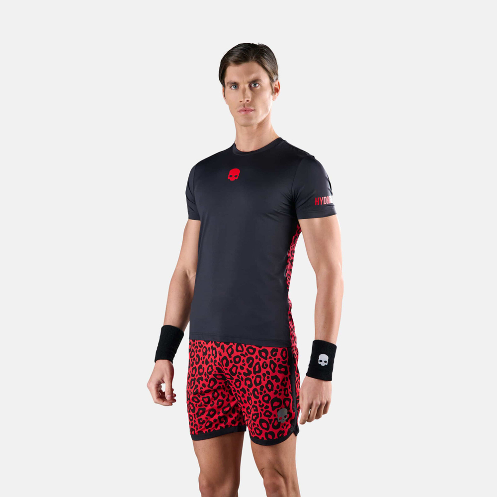 Мужское теннисное поло Hydrogen Tech Panther T-Shirt Men - Black, Red