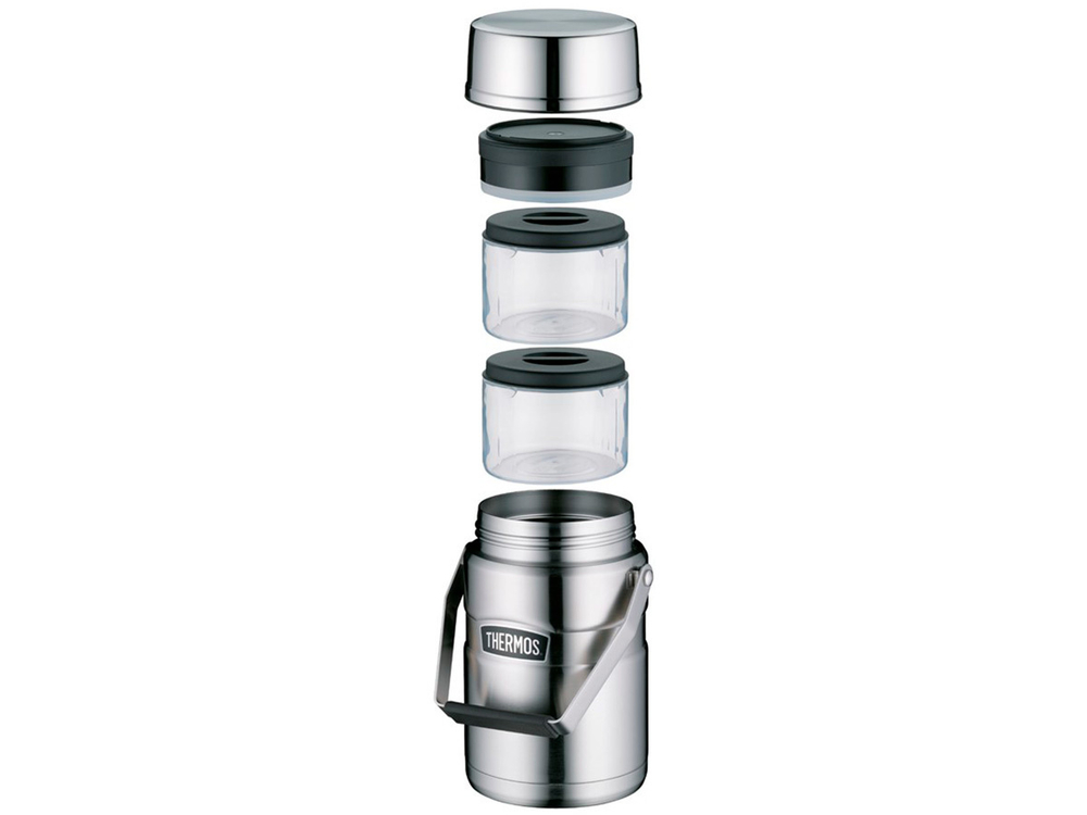 Термоконтейнер для еды THERMOS KING SK-3030 MS Big Boss 1,39L, с двумя ланч-боксами, стальной