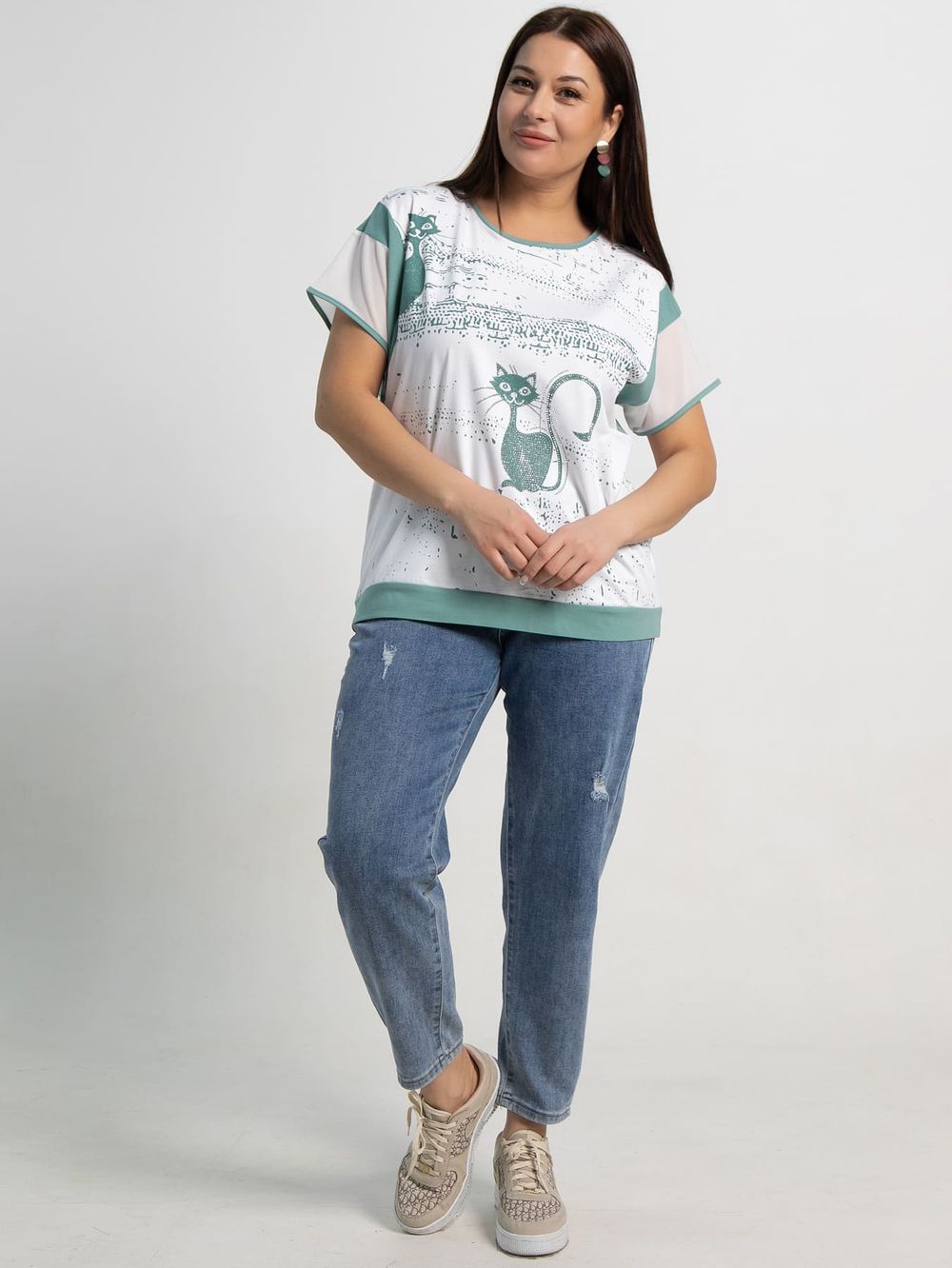 Блуза Алтея (белая/олива) Б15364-20М LT Collection