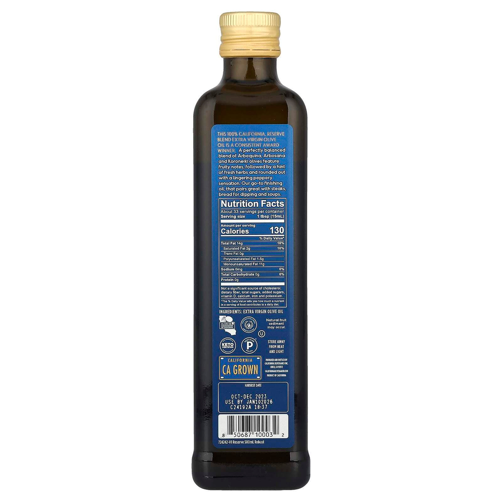 California Olive Ranch, Miller's Blend, нерафинированное оливковое масло высшего качества, 100% сырья из Калифорнии, 500 мл (16,9 жидк. унции)