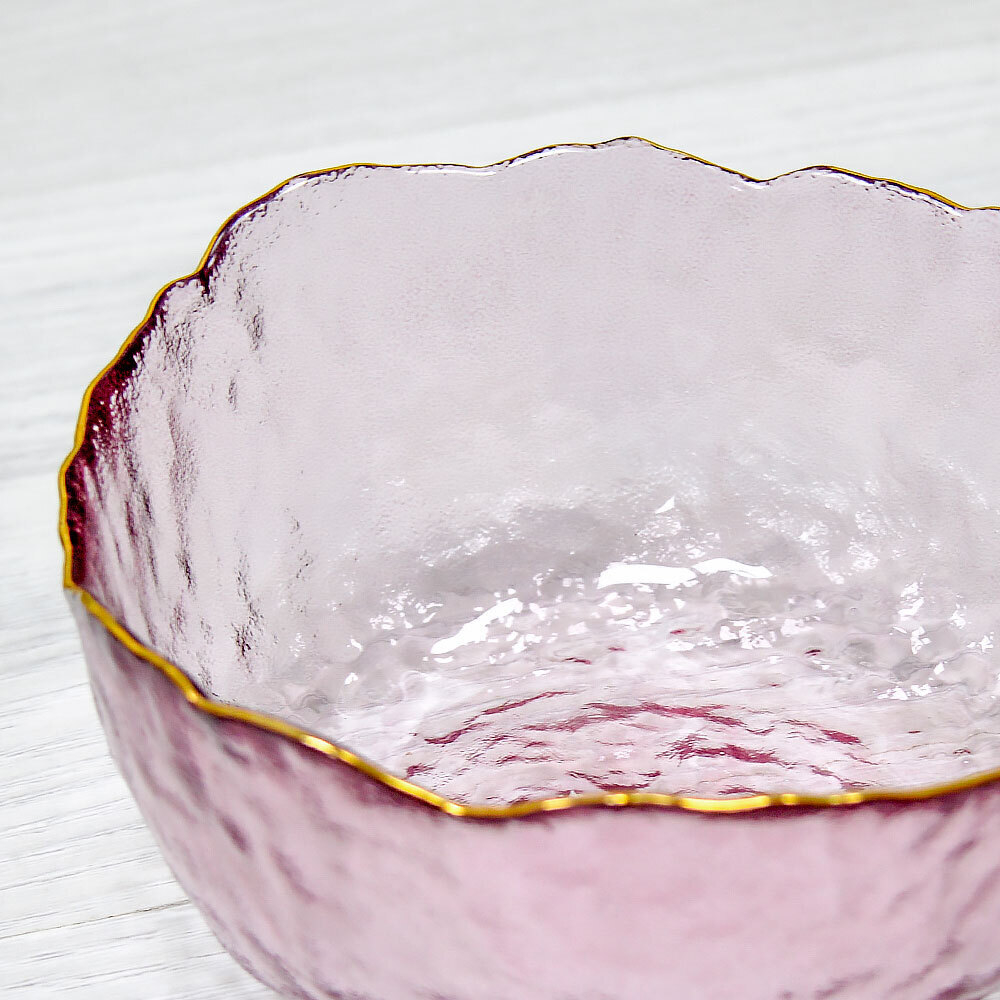 Миска 13*6,5см, фиолетовая с золотой каймой, NNSW12