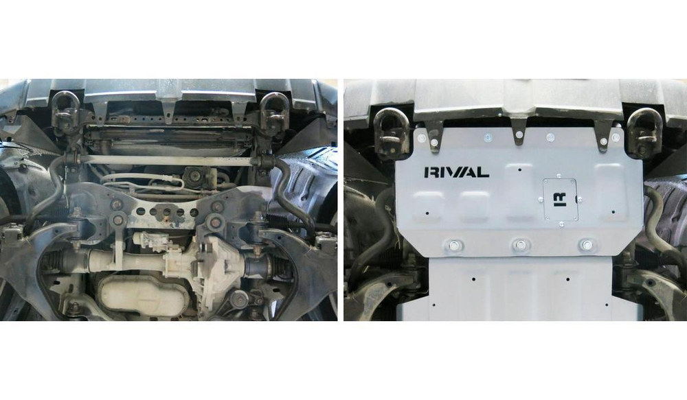 Защита радиатора Rival для Toyota Tundra II (V - 5.7) 4WD 2007-2018, штампованная, алюминий 6 мм, с крепежом, 2333.9509.1.6
