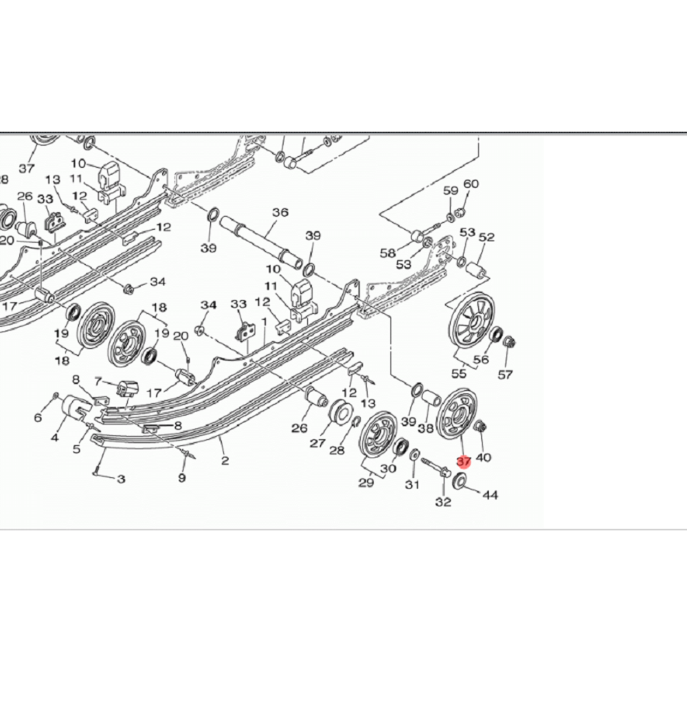 Ролик трака средний Yamaha 135мм
