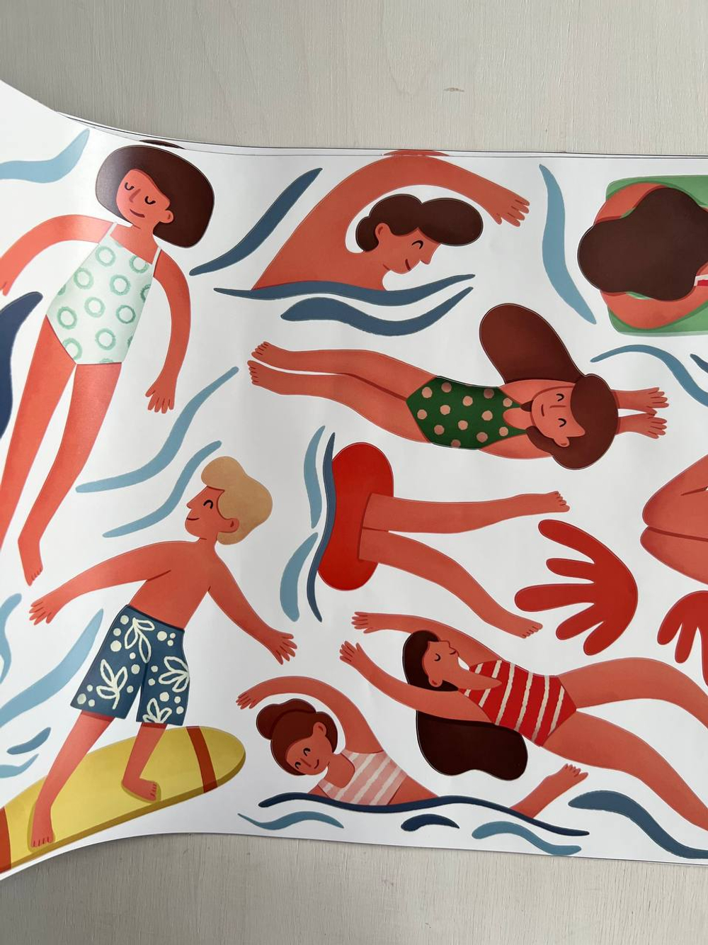 Пловцы ( проблема с цветом печати, очень яркий цвет)