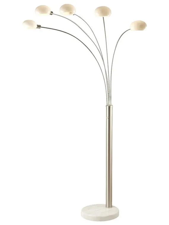 Торшер CLASSIC STYLE 5x40Вт E14, матовый никель 105x215 см