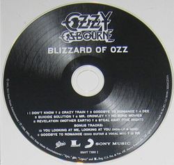 OZZY OSBOURNE. Blizzard Of Ozz (CD) Оззи Осборн