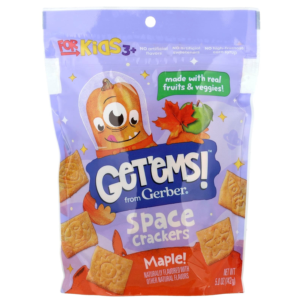 Gerber, Get'ems! ™, космические крекеры, для детей от 3 лет, клен, 142 г (5 унций)