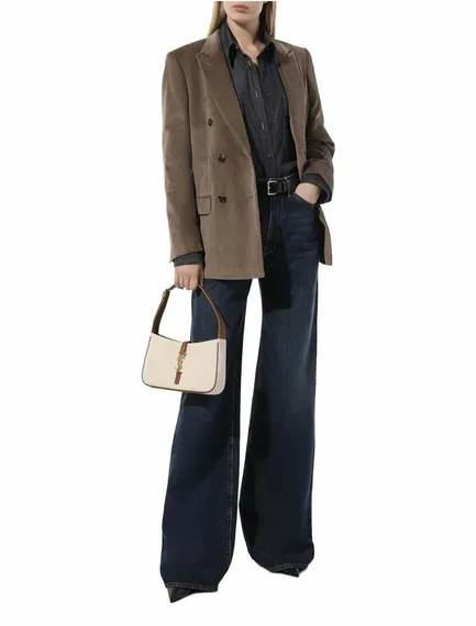 Сумка Saint Laurent Le 5 à 7 Hobo коричнево-бежевый