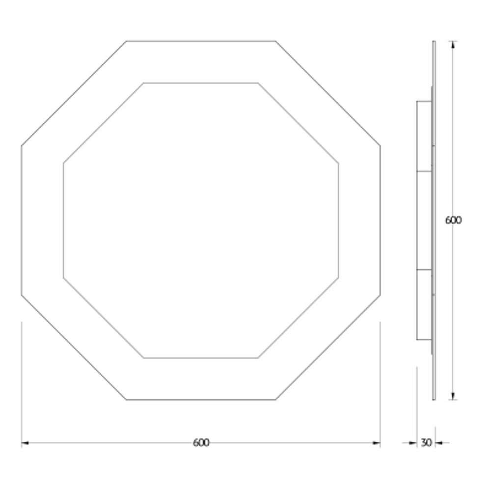 Зеркало Evoform с LED-подсветкой 19 W 60х60 см Без выключателя Нейтральный белый свет