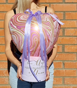 Шар сердце-сюрприз с открытками для мамы №1799