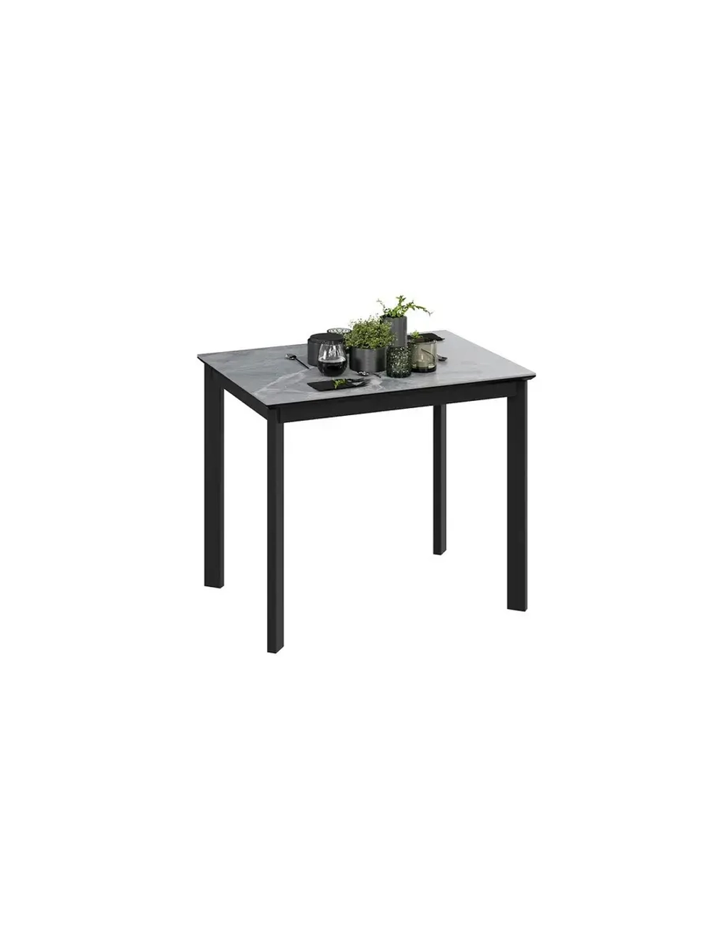 Стол кухонный Черный муар мрамор 90(130)х65х75 см