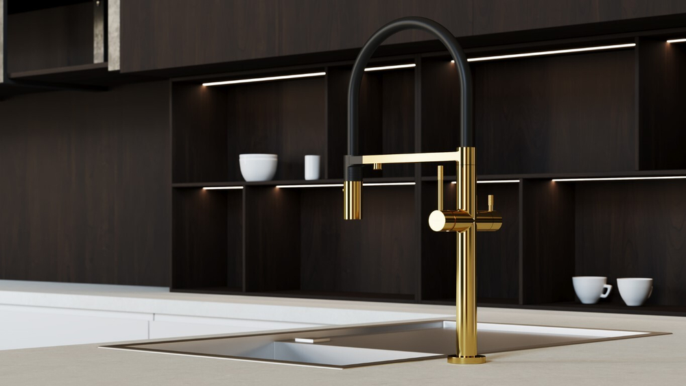 Boheme Смеситель для кухни UNO GOLD c краном для питьевой воды