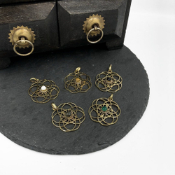 Подвеска Seed of Life черный оникс из латуни