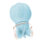 Голубой клиторальный стимулятор 5,3см с 5 заменяемыми насадками Adrien Lastic Caress