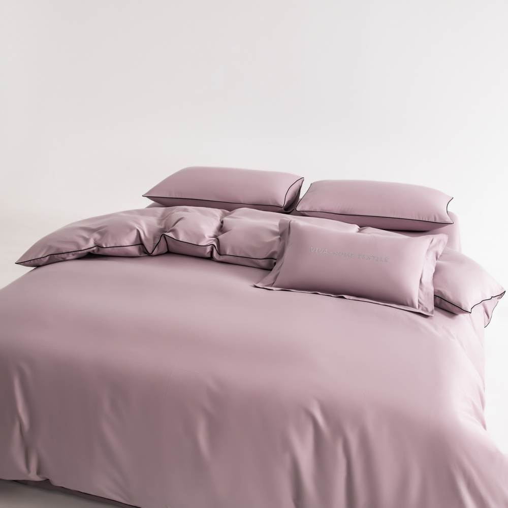 КПБ Однотонный Сатин Элитный на резинке OCER008, 2 спальный, 4 наволочки, простынь 160*200*30
