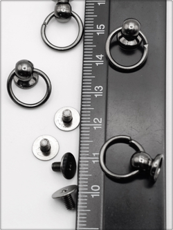 Заклепки круглые, плоские 8мм на винте для декора одежды.