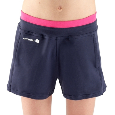 Шорты однотонные с контрастным розовым поясом