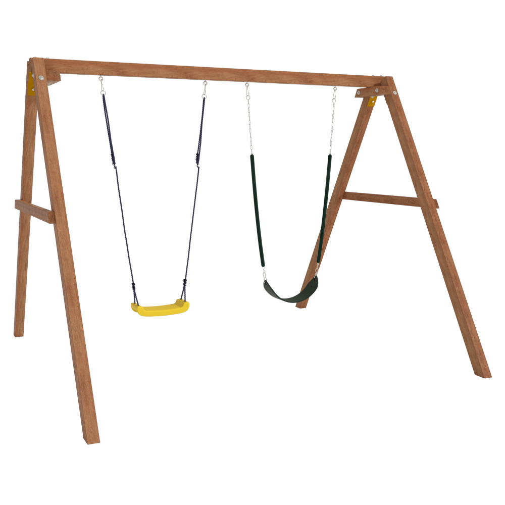 Деревянные качели с гибкими качелями