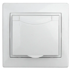 Розетка Intro Plano 1-203-01 с заземлением 2P+E Schuko с крышкой 16А-250В IP20 скрытой установки белая