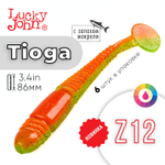 Виброхвост съедобный Lucky John Tioga 3.4" (86мм), 6шт/уп