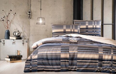 Комплект постельного белья ТАЧ Сатин Digital 2-спальный "NAYA" V03-Синий