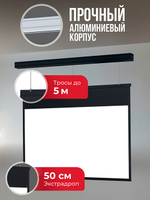 SGPSMS-398x224UHD-BK Экран для проектора S'OK Athena 398x224 на тросах с электроприводом, ПВХ+, черн