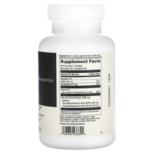 DaVinci Laboratories, Омега-3 1000, 90 мягких таблеток, покрытых кишечнорастворимой оболочкой