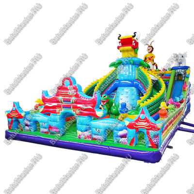 Коммерческий надувной батут "Город дракона", 20*10*7 м