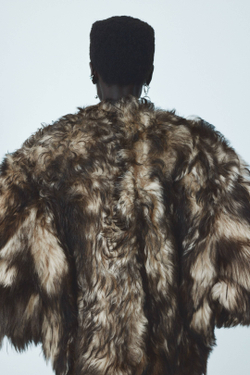 H&M Двусторонняя шуба из овчины, темно-коричневый