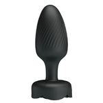 Анальная вибропробка 10,8 см с мигающими огнями Pretty Love Varian Large Butt Plug Multi Color Bottom Light Black BI-040182