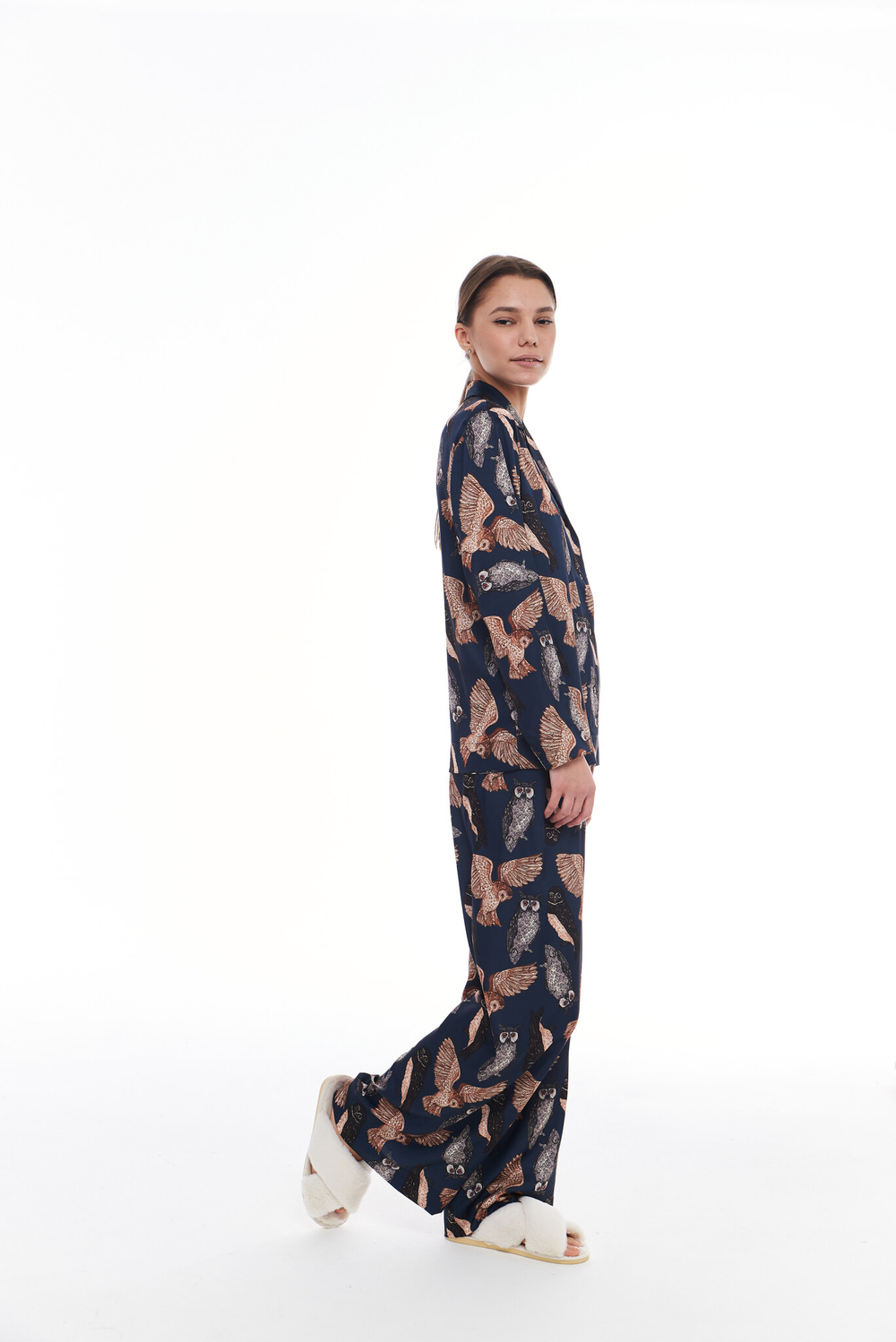 Шелковые брюки с совами