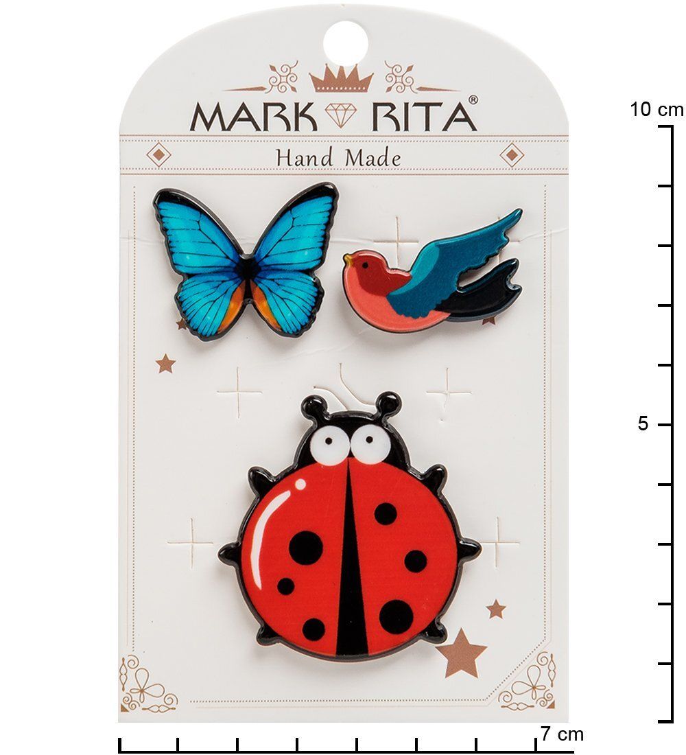MR- 91 Н-р брошей с цанговым зажимом бабочка «Покорители неба» Mark Rita
