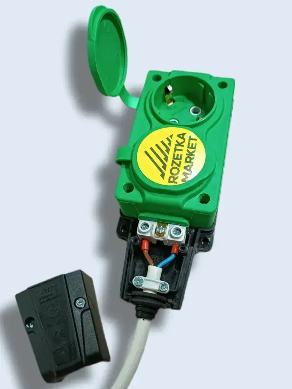 Удлинитель IP54 двухместный PVC 2х2,5 10 метров, зеленый