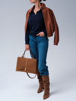 Замшевая сумка сэтчел Colette DBR 31349 светло-коричневый