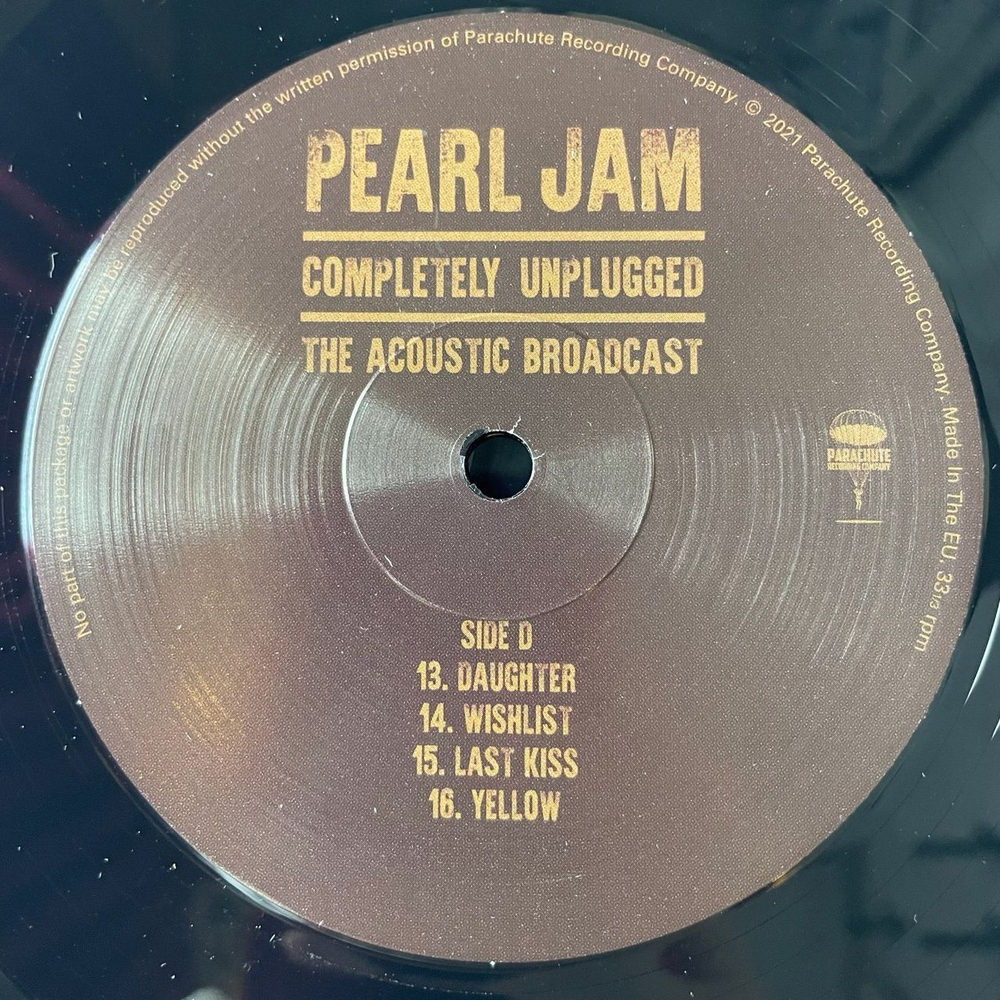 Винтажная виниловая пластинка LP Pearl Jam Completely Unplugged The Acoustic Broadcast (EU 2021)