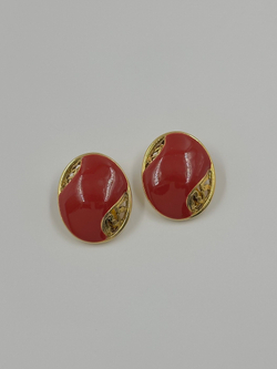Клипсы с красной эмалью Berebi