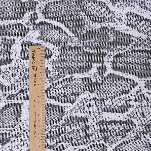 Сетка бельевая эластичная 100 г/м², шир.160 см / 1 метр, принт Питон, TBY.SZ025816, белый+черный