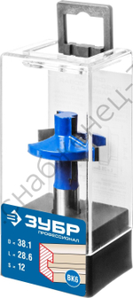 ЗУБР 38.1x28,6мм, хвостовик 12мм, фреза пазо-шиповая наборная