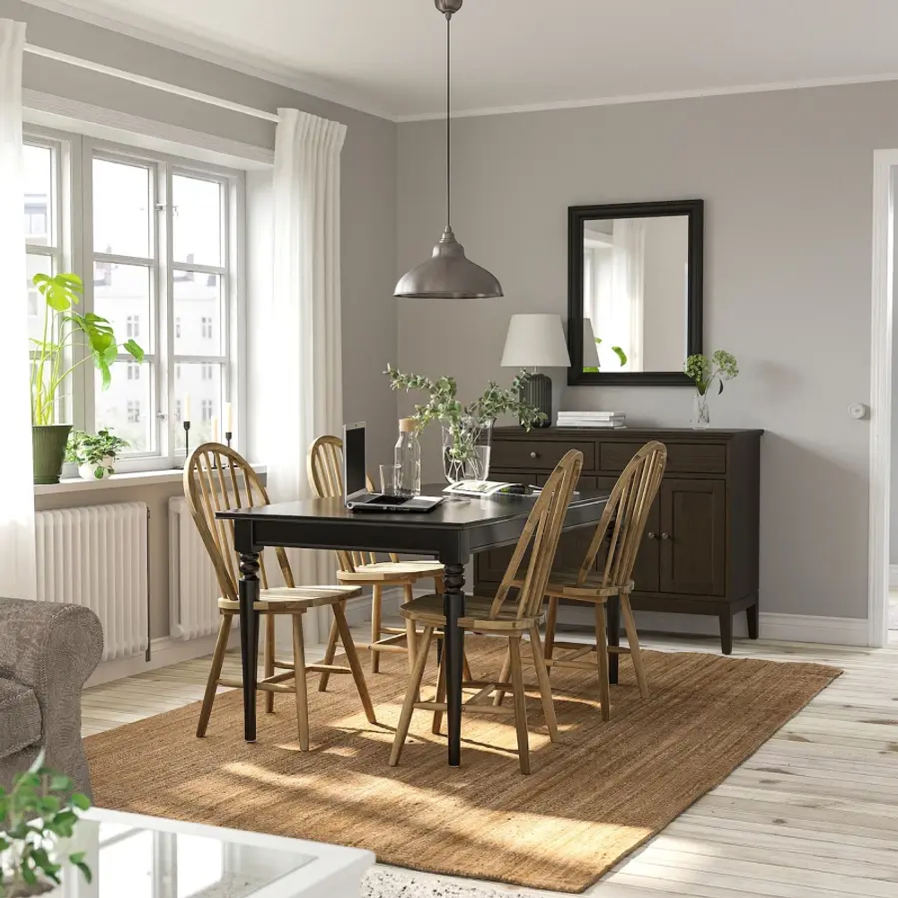 Стол и 4 стула - INGATORP / SKOGSTA IKEА/ ИНГАТОРП/ СКОГСТА ИКЕА, 110 см,  черный/коричневый