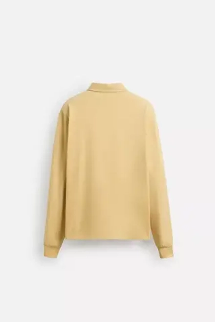 ZARA КОНТРАСТНОЕ ПОЛО, ЖЕЛТЫЙ