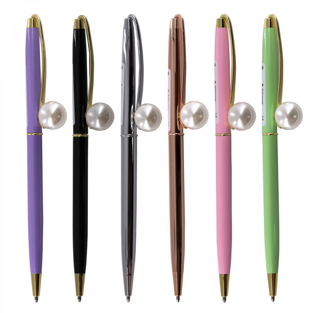 Ручка подарочная шариковая Alingar, синяя, 1.0 мм, металлический корпус, поворотный механизм, "Жемчуг", ассорти, карт. уп.