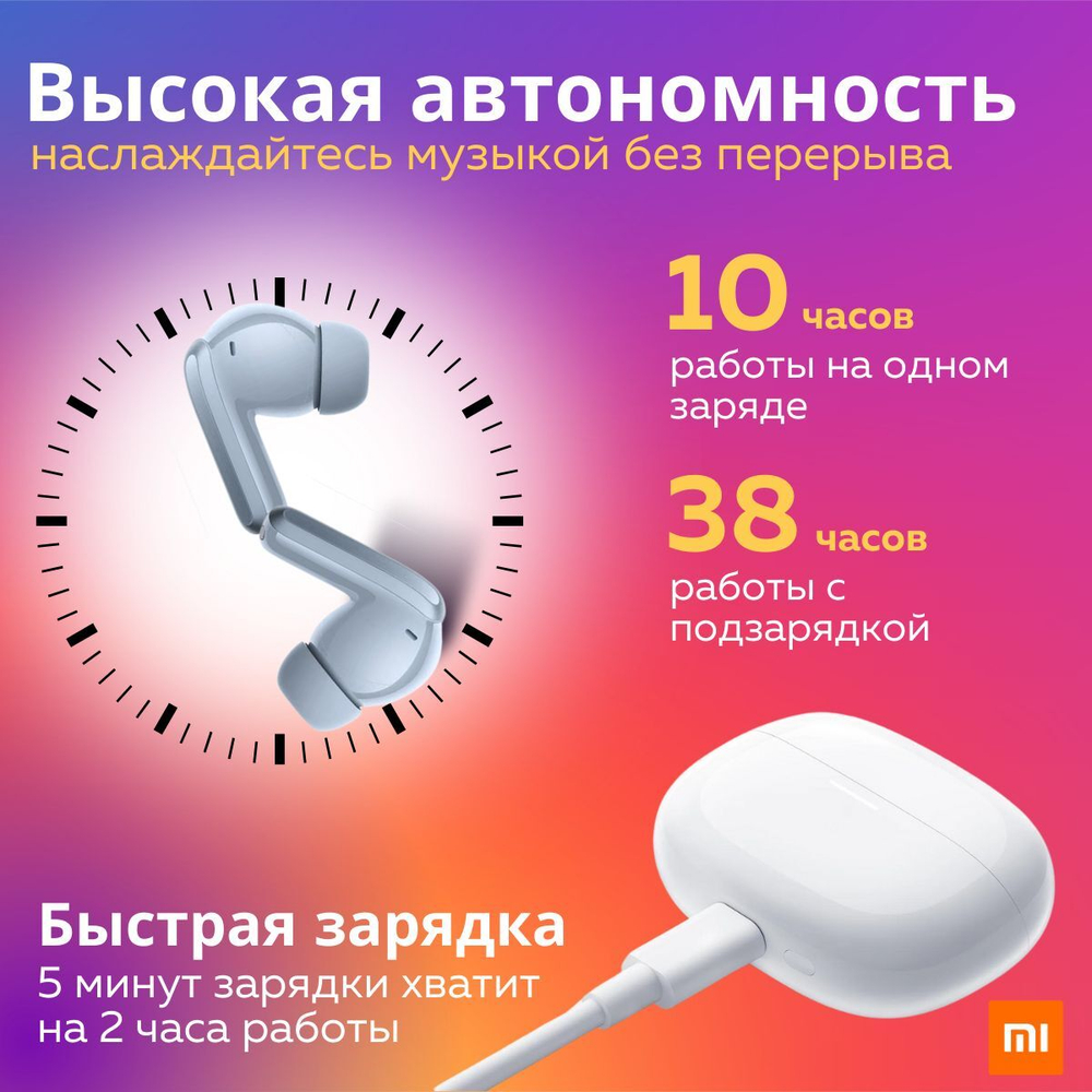 Наушники беспроводные Xiaomi Redmi Buds 5 Pro Global (M2317E1) Blue