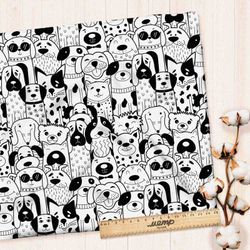 Ткань блэкаут силуэты собак