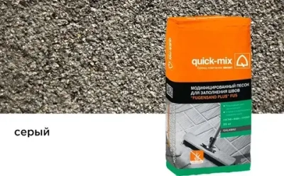 Модифицированный песок quick-mix "FUGENSAND PLUS" FUS для заполнения швов, серый