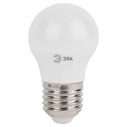 Лампа светодиодная ЭРА STD LED P45-5W-840-E27 5Вт шар нейтральный белый свет Е27 | Лампы cветодиодные Шар (G/P)