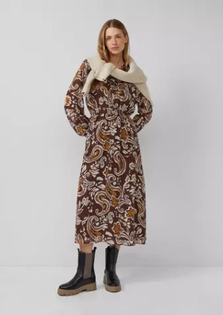 Шифоновое платье с эффектом пряжи