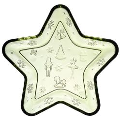 БЛЮДО СЕРВИРОВОЧНОЕ "ЩЕЛКУНЧИК" GREEN В ФОРМЕ ЗВЕЗДЫ, 21*21*2,5 СМ